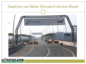 Gantries on approach road to Sahar Airport, Mumbai